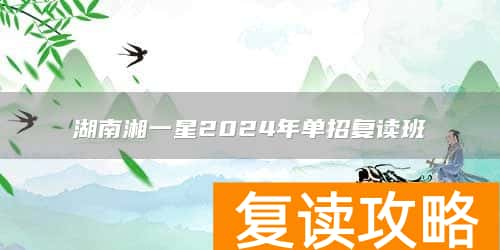 湖南湘一星2024年单招复读班